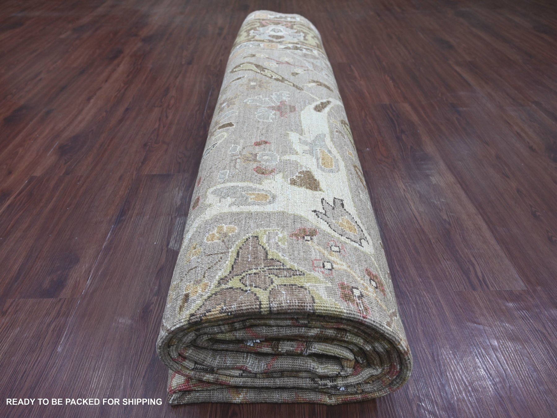 Peshawar Tribal & Geometric hand-knotted wool rug in Gray & Brown, 9'11" x 13'2" — SKU O022449 (view 9)