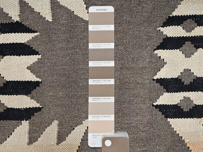Green 8'11" x 12'1" Flat Weave Hand woven Wool Rug - Sku: O02244