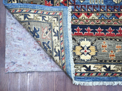 Blue 9'1" x 11'9" Tribal & Geometric Hand knotted Wool Rug - Sku: O022453