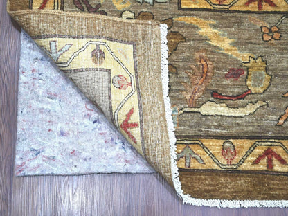 Brown 9'2" x 11'11" Tribal & Geometric Hand knotted Wool Rug - Sku: O022458