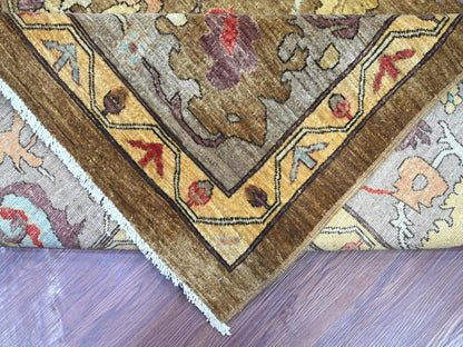 Brown 9'2" x 11'11" Tribal & Geometric Hand knotted Wool Rug - Sku: O022458