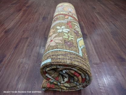 Brown 9'2" x 11'11" Tribal & Geometric Hand knotted Wool Rug - Sku: O022458