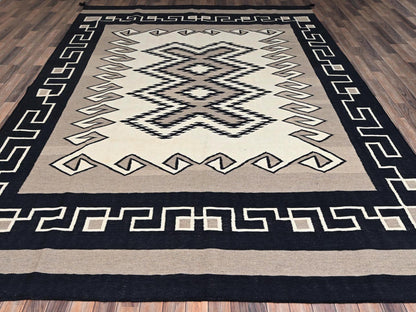 Brown 9'0" x 12'2" Flat Weave Hand woven Wool Rug - Sku: O02245