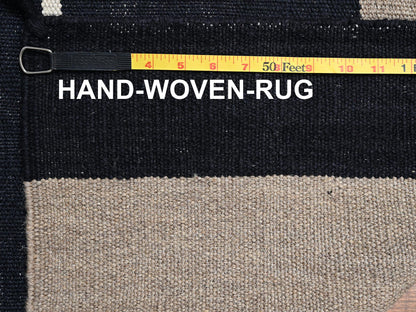 Brown 9'0" x 12'2" Flat Weave Hand woven Wool Rug - Sku: O02245