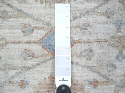 Ivory 9'11" x 10'1" Oushak And Peshawar Hand knotted Wool Rug - Sku: O022460