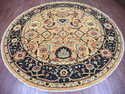 Brown 9'11" x 9'11" Oushak And Peshawar Hand knotted Wool Rug - Sku: O022461