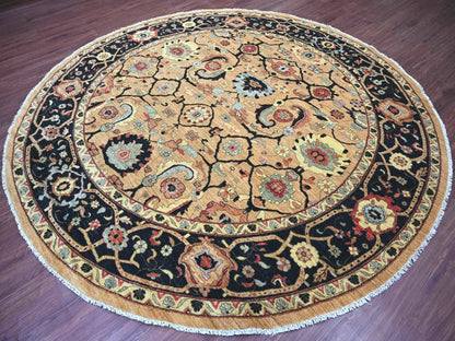 Brown 9'11" x 9'11" Oushak And Peshawar Hand knotted Wool Rug - Sku: O022461