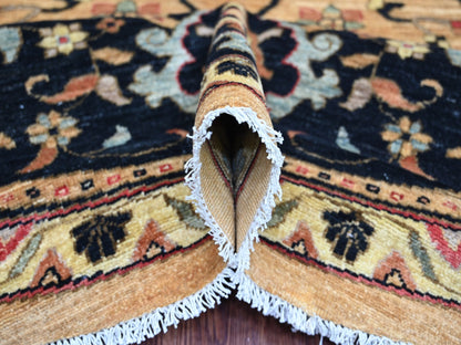 Brown 9'11" x 9'11" Oushak And Peshawar Hand knotted Wool Rug - Sku: O022461