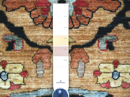 Brown 9'11" x 9'11" Oushak And Peshawar Hand knotted Wool Rug - Sku: O022461
