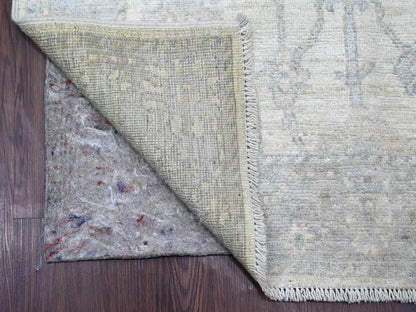 Oushak Oushak hand-knotted wool runner in Ivory & Gray, 3'10" x 15'7" — SKU O022462 (view 2)
