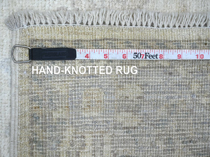 Oushak Oushak hand-knotted wool runner in Ivory & Gray, 3'10" x 15'7" — SKU O022462 (view 6)