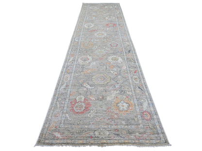 Oushak Oushak hand-knotted wool runner in Gray, 4'1" x 15'1" — SKU O022463