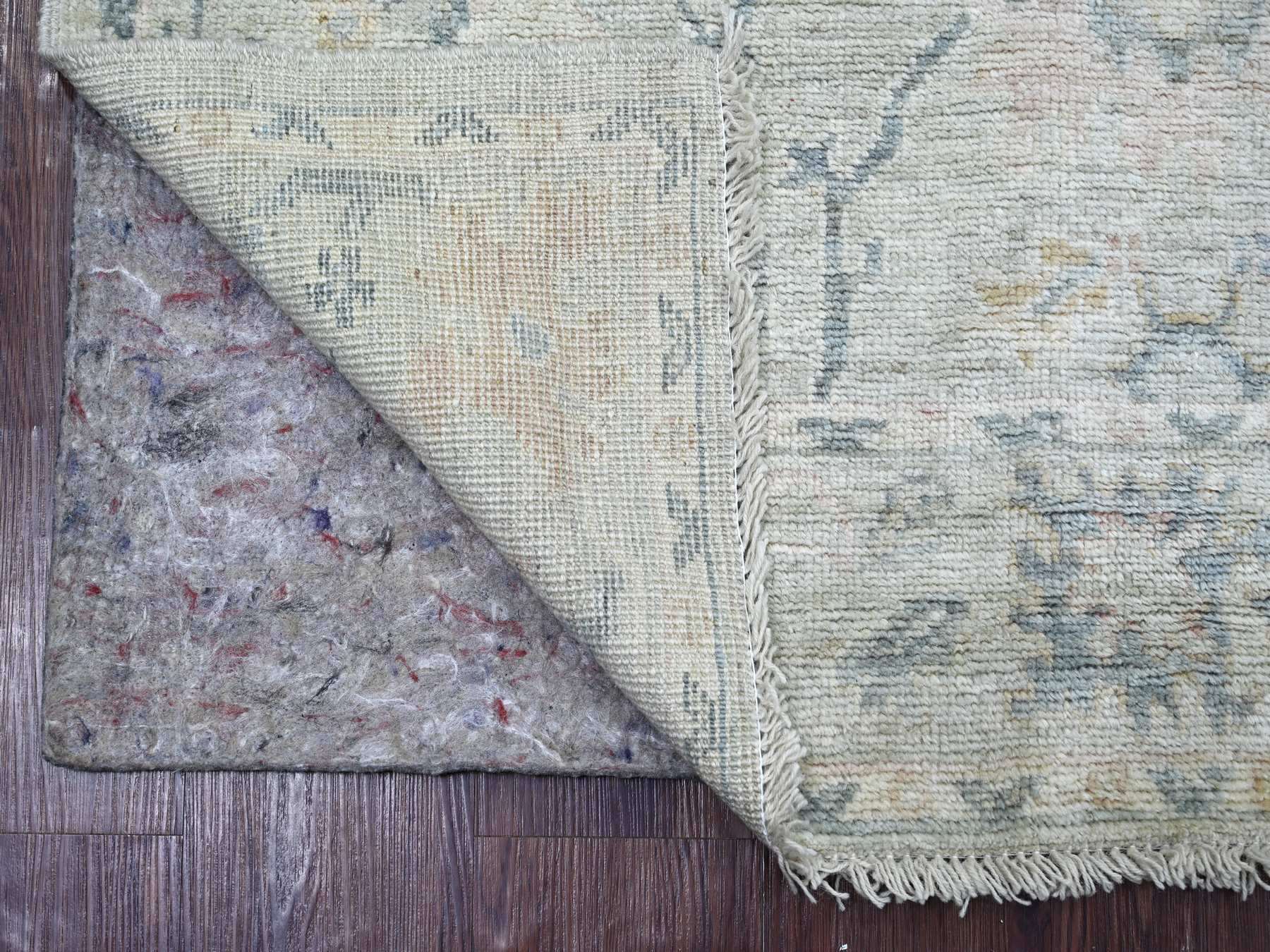 Grey 4'0" x 5'8" Oushak And Peshawar Hand knotted Wool Rug - Sku: O022467