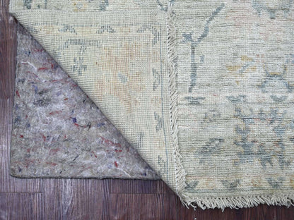 Grey 4'0" x 5'8" Oushak And Peshawar Hand knotted Wool Rug - Sku: O022467