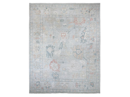 Blue 11'8" x 15'2" Oushak And Peshawar Hand knotted Wool Rug - Sku: O022468