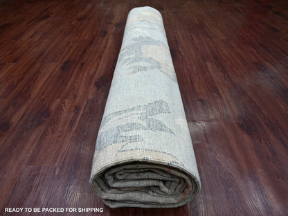 Oushak Oushak hand-knotted wool rug in Blue, 11'8" x 15'2" — SKU O022468 (view 9)