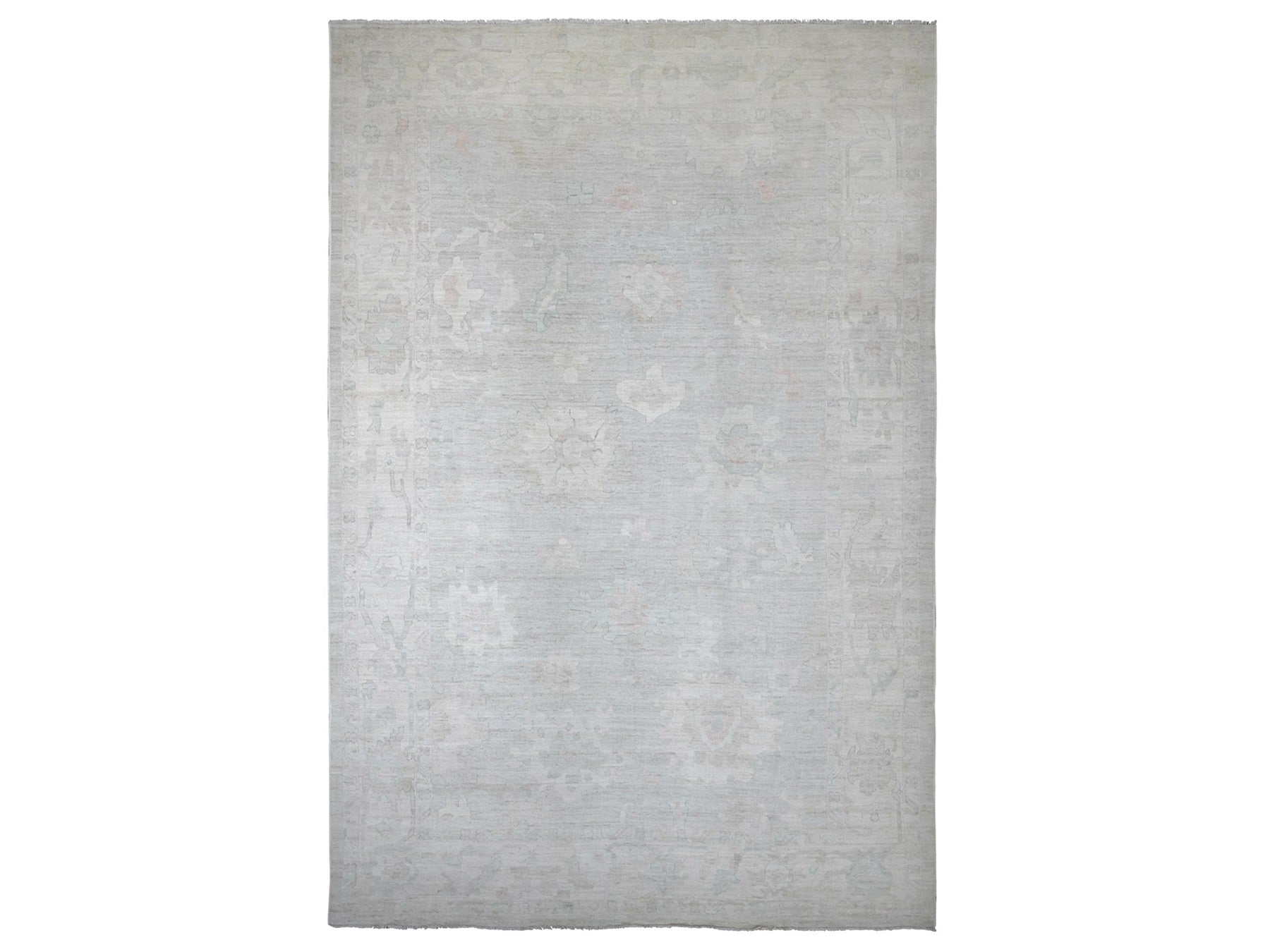 Oushak Oushak hand-knotted wool rug in Gray & Ivory, 11'9" x 18'6" — SKU O022469