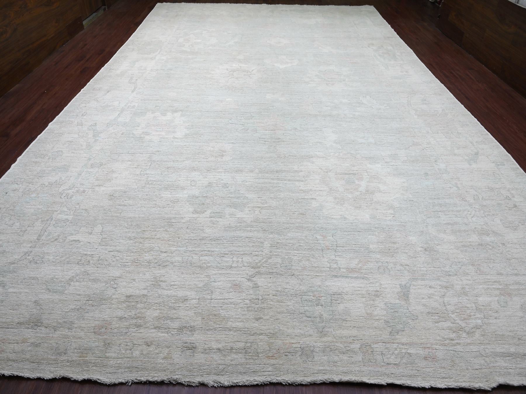 Oushak Oushak hand-knotted wool rug in Gray & Ivory, 11'9" x 18'6" — SKU O022469 (view 2)