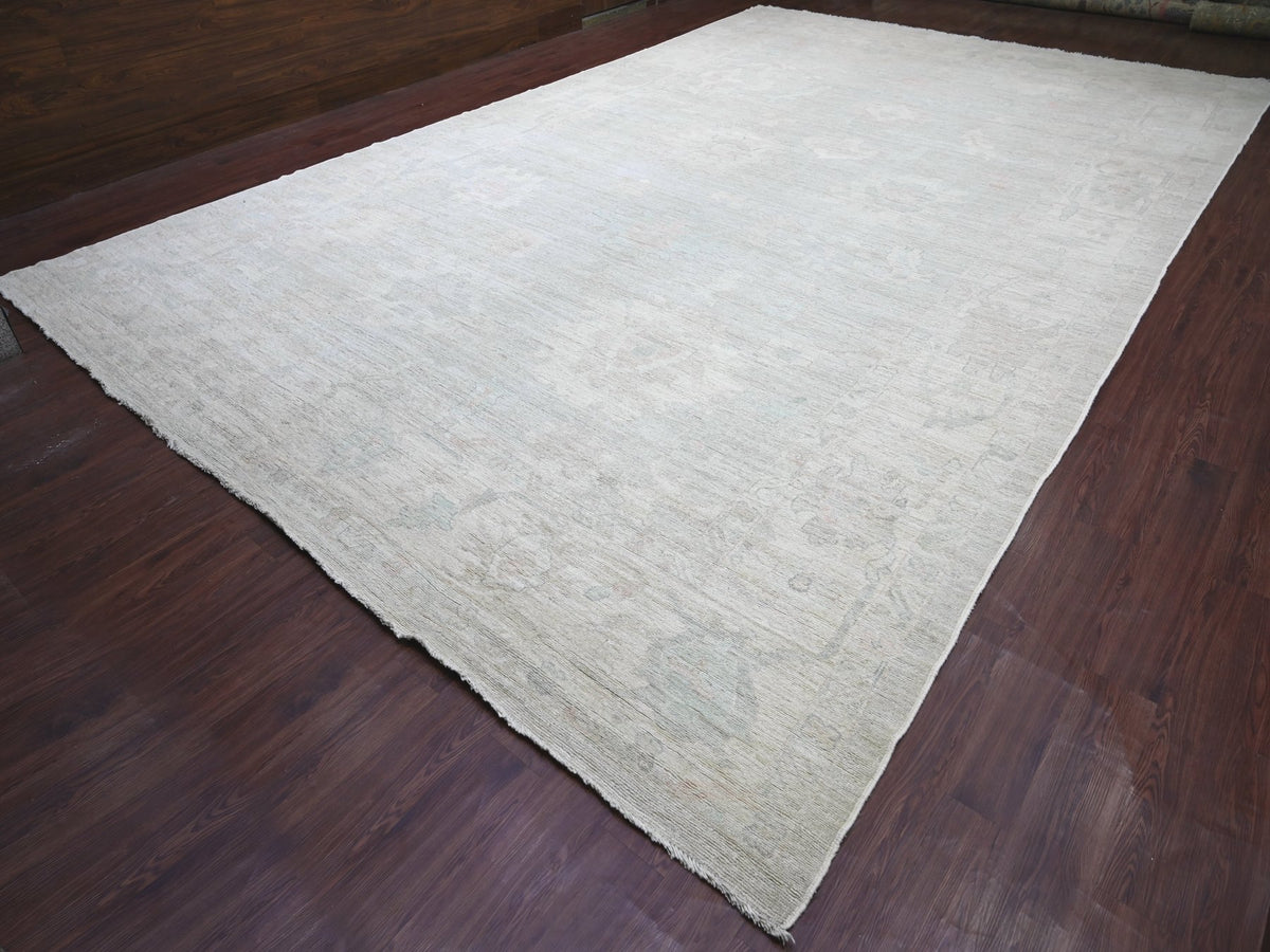 Oushak Oushak hand-knotted wool rug in Gray & Ivory, 11'9" x 18'6" — SKU O022469 (view 3)