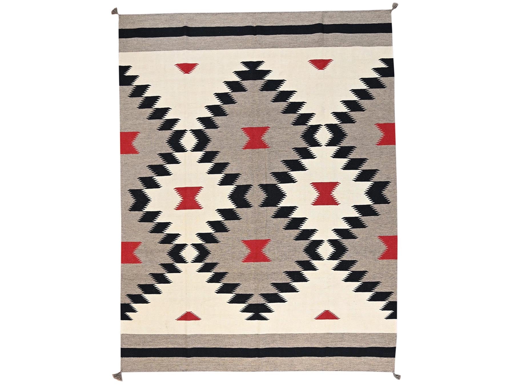 Brown 9'1" x 11'11" Flat Weave Hand woven Wool Rug - Sku: O02246