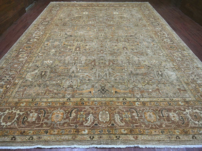Grey 11'11" x 15'4" Tribal & Geometric Hand knotted Wool Rug - Sku: O022470