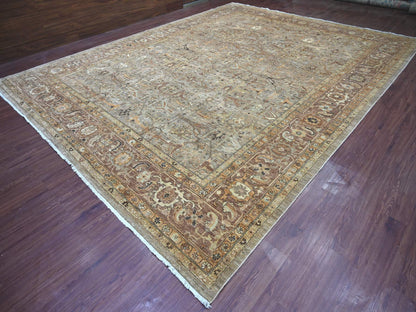 Peshawar Tribal & Geometric hand-knotted wool rug in Gray & Brown, 11'11" x 15'4" — SKU O022470 (view 3)