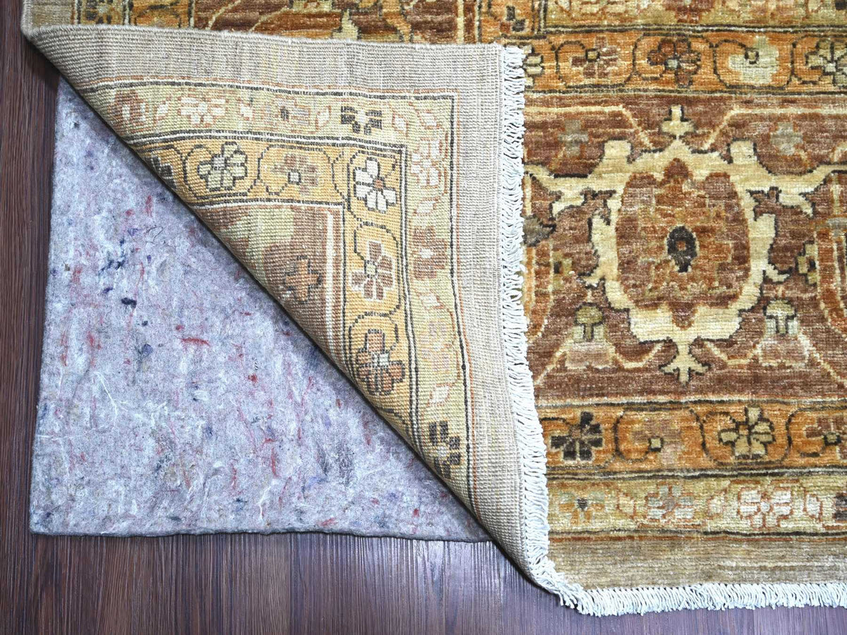 Peshawar Tribal & Geometric hand-knotted wool rug in Gray & Brown, 11'11" x 15'4" — SKU O022470 (view 4)