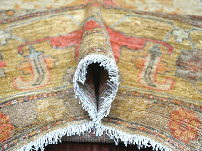 Peshawar Tribal & Geometric hand-knotted wool rug in Gray & Gold, 9'10" x 13'5" — SKU O022472 (view 5)