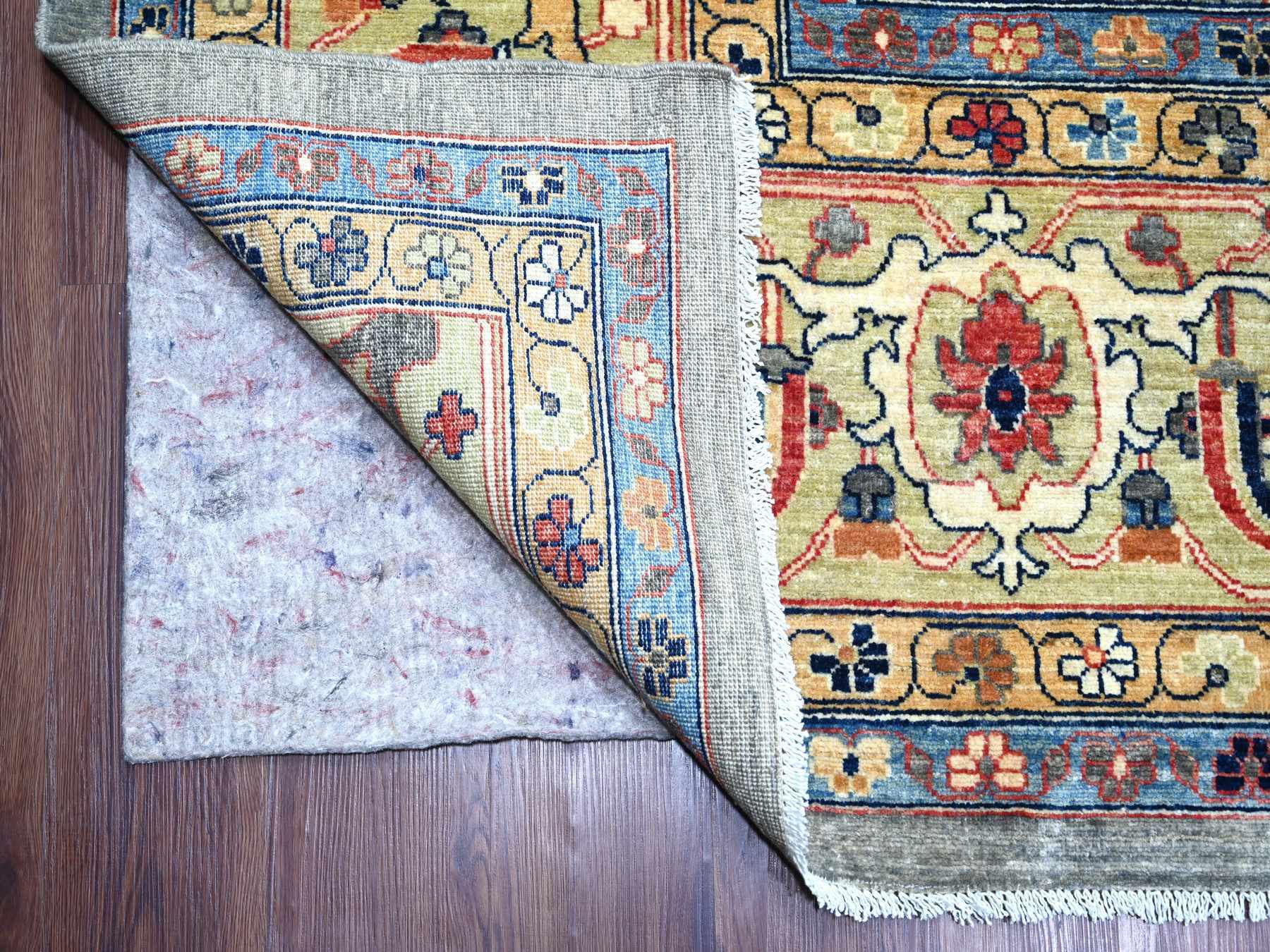 Peshawar Tribal & Geometric hand-knotted wool rug in Gray & Ivory, 11'7" x 15'5" — SKU O022473 (view 4)