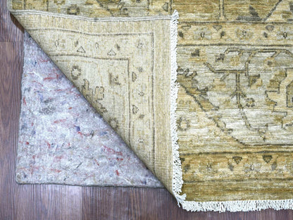 Green 8'1" x 9'9" Oushak And Peshawar Hand knotted Wool Rug - Sku: O022476