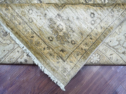 Green 8'1" x 9'9" Oushak And Peshawar Hand knotted Wool Rug - Sku: O022476