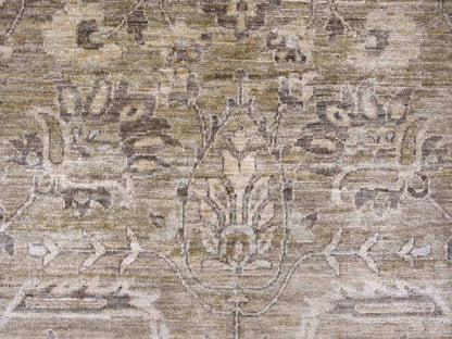 Green 8'1" x 9'9" Oushak And Peshawar Hand knotted Wool Rug - Sku: O022476