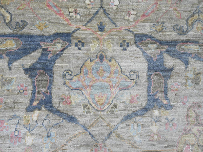 Grey 8'5" x 9'8" Tribal & Geometric Hand knotted Wool Rug - Sku: O022478