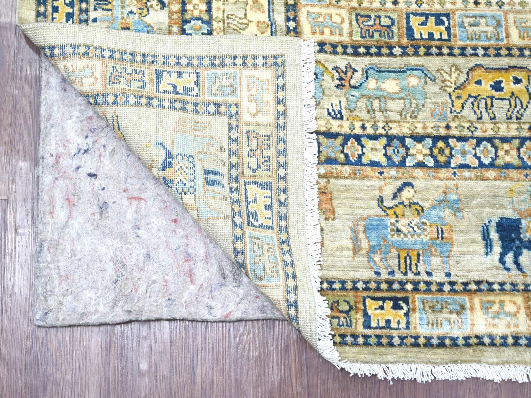 Grey 6'1" x 8'8" Oushak And Peshawar Hand knotted Wool Rug - Sku: O022481