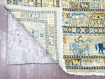 Grey 6'1" x 8'8" Oushak And Peshawar Hand knotted Wool Rug - Sku: O022481