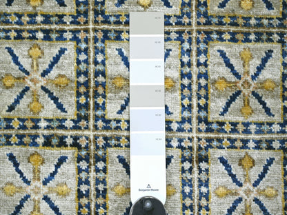 Grey 6'1" x 8'8" Oushak And Peshawar Hand knotted Wool Rug - Sku: O022481