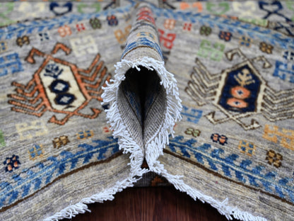 Ersari Tribal & Geometric hand-knotted wool rug in Gray, 9'1" x 12' — SKU O022484 (view 5)
