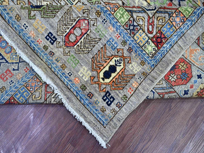 Ersari Tribal & Geometric hand-knotted wool rug in Gray, 9'1" x 12' — SKU O022484 (view 6)