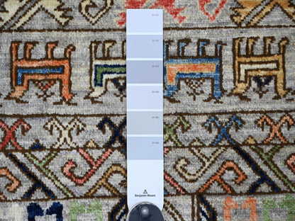 Ersari Tribal & Geometric hand-knotted wool rug in Gray, 9'1" x 12' — SKU O022484 (view 7)