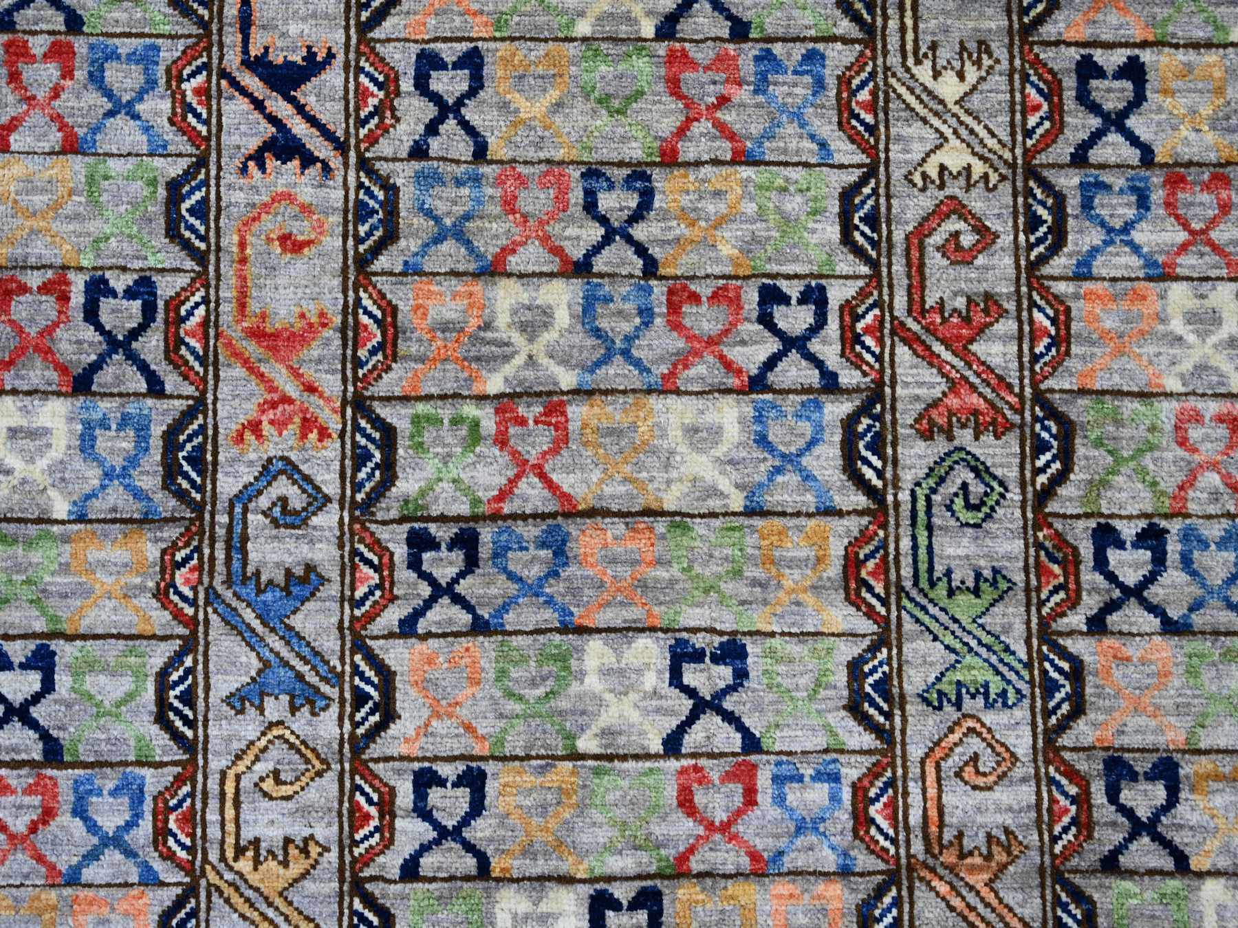 Ersari Tribal & Geometric hand-knotted wool rug in Gray, 9'1" x 12' — SKU O022484 (view 8)