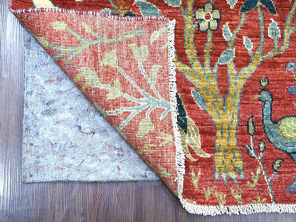 Peshawar Oushak hand-knotted wool runner in Red, 2'7" x 14'1" — SKU O022489 (view 2)