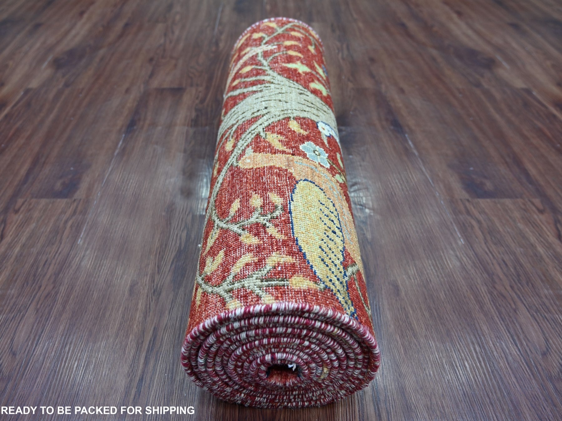 Peshawar Oushak hand-knotted wool runner in Red, 2'7" x 14'1" — SKU O022489 (view 4)
