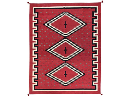 Red 9'1" x 11'7" Flat Weave Hand woven Wool Rug - Sku: O02248