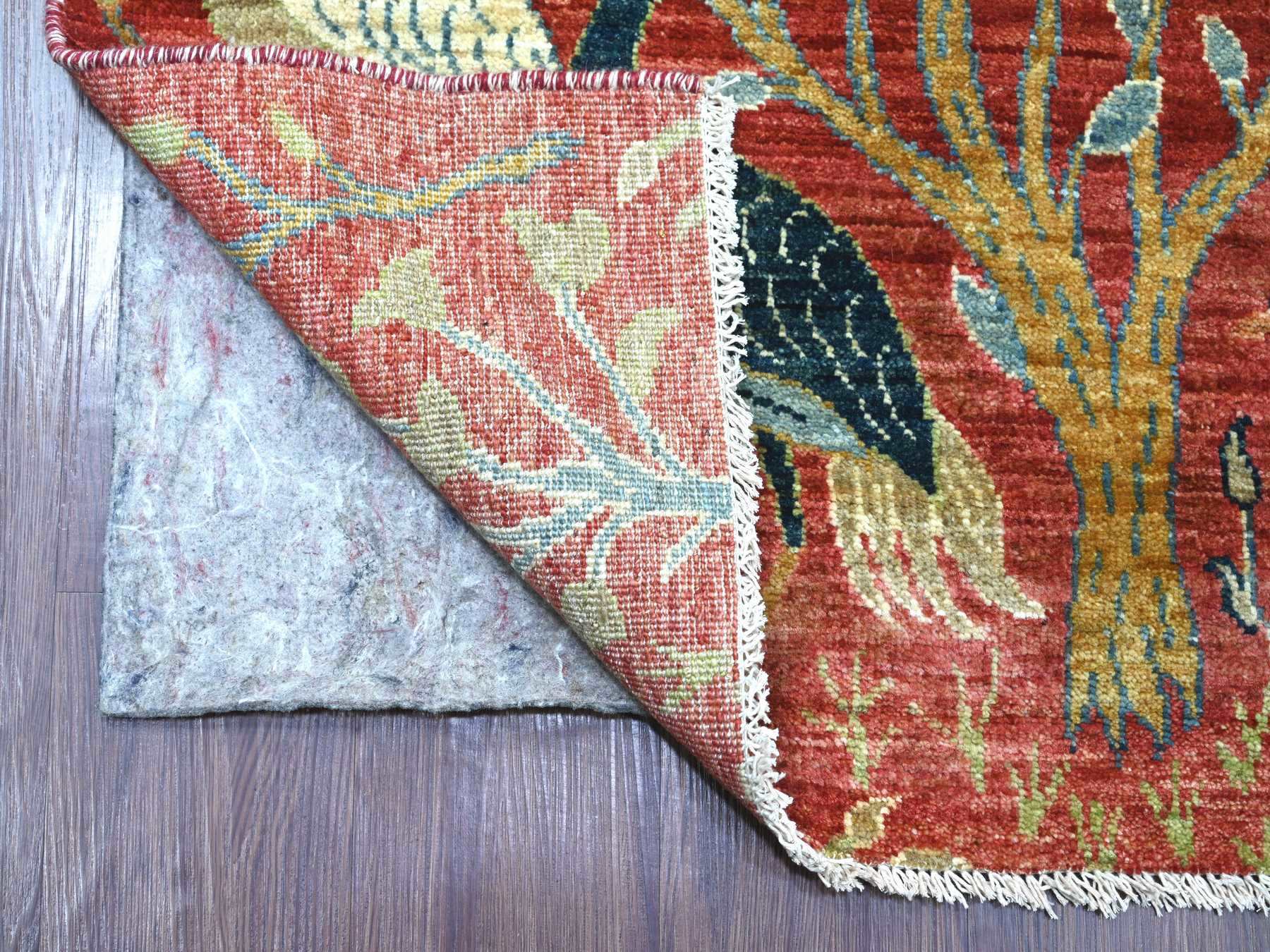 Peshawar Oushak hand-knotted wool runner in Red, 2'7" x 14'1" — SKU O022491 (view 2)