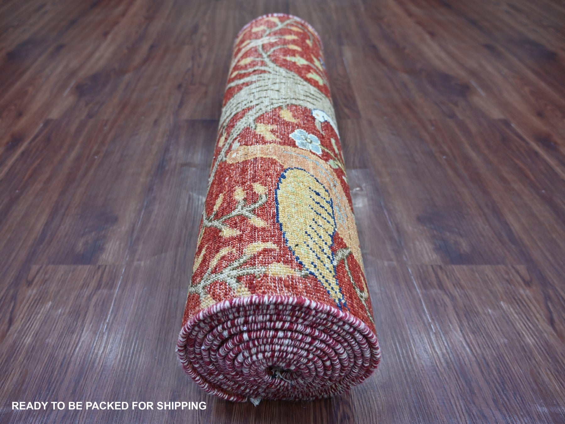 Peshawar Oushak hand-knotted wool runner in Red, 2'7" x 14'1" — SKU O022491 (view 4)