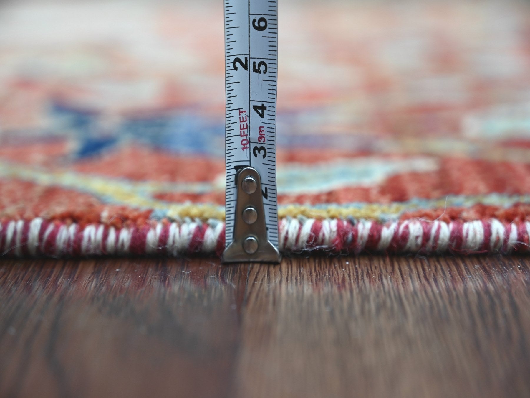 Peshawar Oushak hand-knotted wool runner in Red, 2'7" x 14'1" — SKU O022491 (view 5)