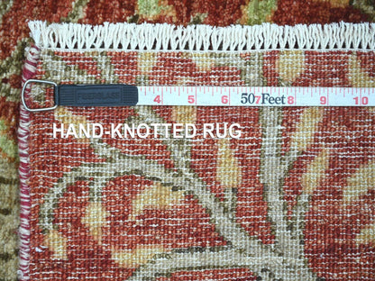 Peshawar Oushak hand-knotted wool runner in Red, 2'7" x 14'1" — SKU O022491 (view 6)