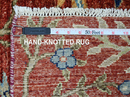 Red 2'7" x 8'0" Oushak And Peshawar Hand knotted Wool Rug - Sku: O022493