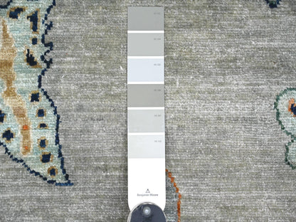 Peshawar Modern / Contemporary hand-knotted wool rug in Gray, 8' x 9'7" — SKU O022496 (view 7)