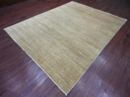 Brown 7'10" x 9'9" Modern and Contemporary Hand knotted Wool Rug - Sku: O022498